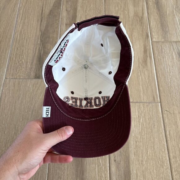 Zephyr Virginia Tech Hokies Adjustable Hat Unisex White Maroon College Sports - Picture 8 of 8